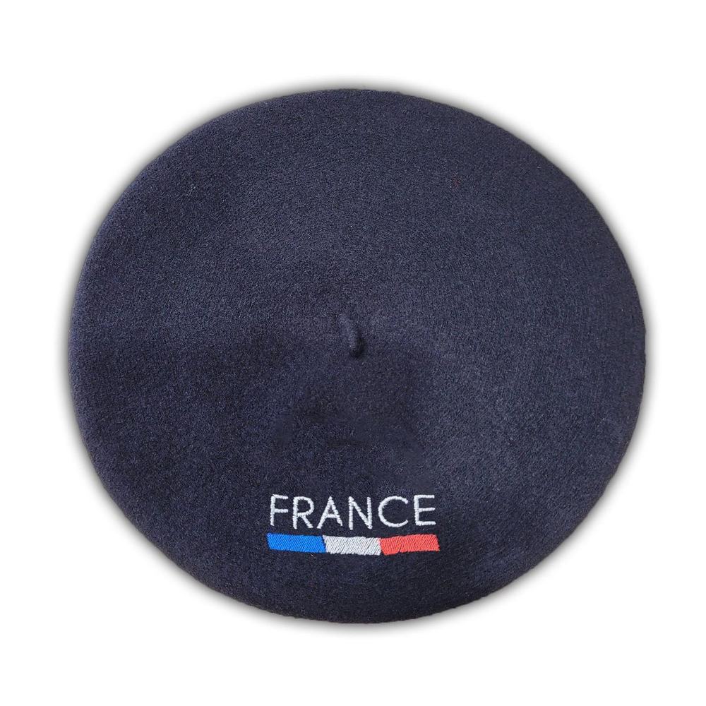 Béret Lettrage France et bande tricolore